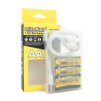 Акумулятор LiitoKala USB-T36 1.5V / AA 1.5V AA 2400mAh / 3600mWh, Li-ion Rechargeable Battery, Type-C, Charging current:300mAh,в блістері 4шт,ціна за 4шт