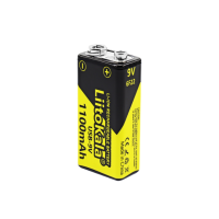 Акумулятор LiitoKala 9V / 1100mAh, крона, Type-C вихід, NiMH Rechargeable Battery, 4 штуки в блістері ціна за штуку