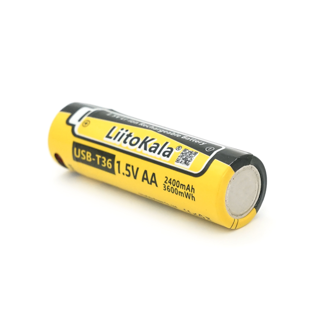 Аккумулятор LiitoKala USB-T36 1.5V / AA 1.5V AA 2400mAh / 3600mWh, Li-ion Rechargeable Battery, Type-C, Charging current: 300mAh, цена за 1шт