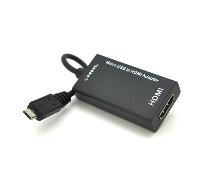 Конвертер MicroUSB (тато) на HDMI(мама) MHL, Black, Пакет