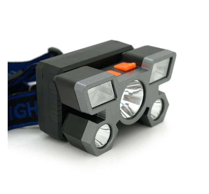 Налобний ліхтарик Voltronic MJ 2022,3 led 3W, 2 Led Cob, 4 режими, корпус-пластик, водостійкий, ip44, живлення АКБ вбудований ААА, USB micro кабель, 6500K, BOX