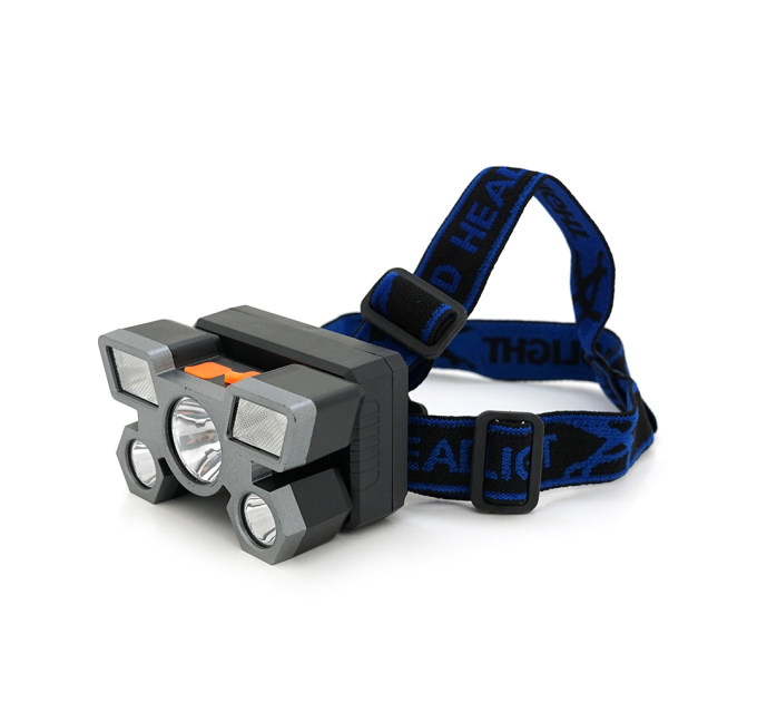 Налобний ліхтарик Voltronic MJ 2022,3 led 3W, 2 Led Cob, 4 режими, корпус-пластик, водостійкий, ip44, живлення АКБ вбудований ААА, USB micro кабель, 6500K, BOX