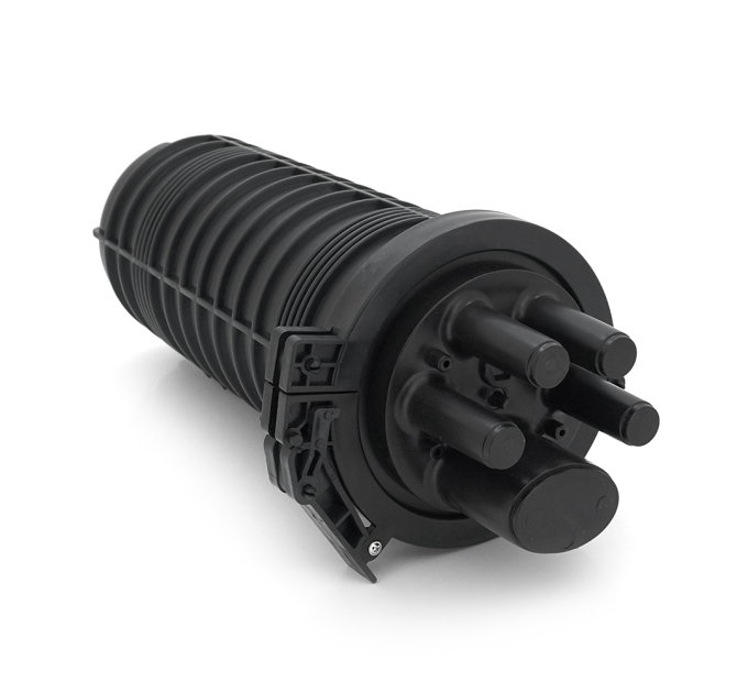 Муфта оптична Merlion ML-OP-F107H-192C, герметична, 5 вводів, до 4-х касет, до 192 зварок, матеріал PP