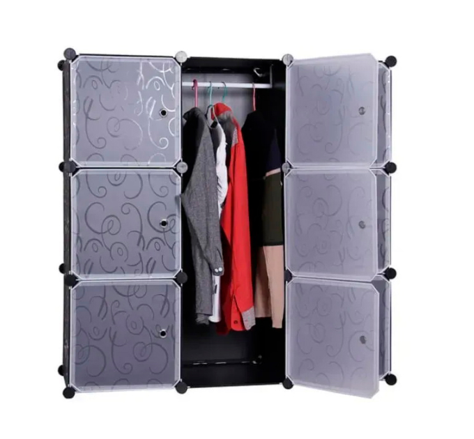 Шафа пластикова Storage Cabinet MP-39-61, 110x110x37 см, Black, Box
