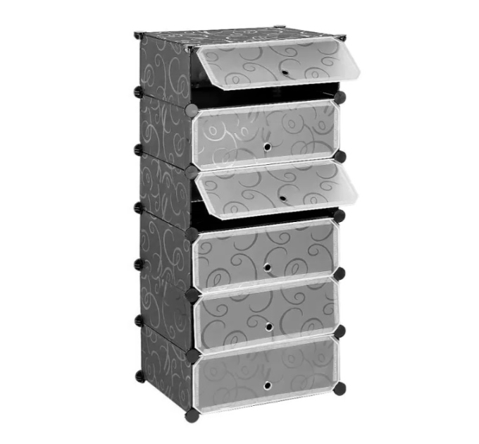 Шафа для взуття пластикова MPA1-6, 110х37х49см, Black, Box