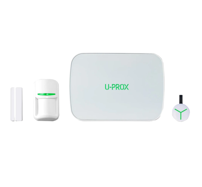Комплект бездротової охоронної сигналізації U-Prox MPX G KF kit White (прилад охоронний MPX G, датчик руху PIR, геркон WDC, брелок Keyfob)