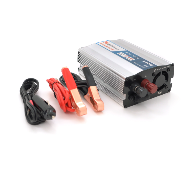 Інвертор напруги Mervesan MRV-15012 (150W), 12 / 220V, approximated, 1Shuko, клеми + крокодили, Box.Q20
