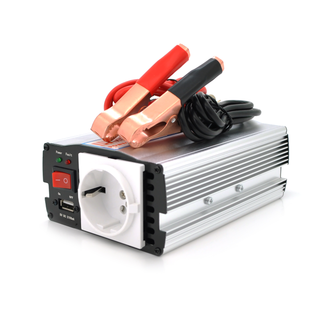 Інвертор напруги Mervesan MRV-15012 (150W), 12 / 220V, approximated, 1Shuko, клеми + крокодили, Box.Q20