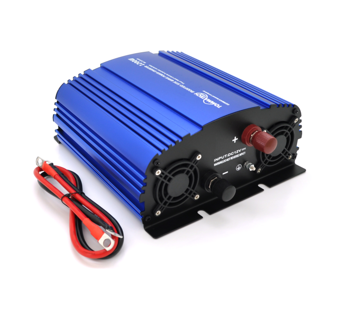 Інвертор напруги Tommatech MS-1200, 12V / 220V, 1200W з апроксимованою синусоїдою, 2Shuko, USB, клемні дроти, 2 запобіжники, Q4