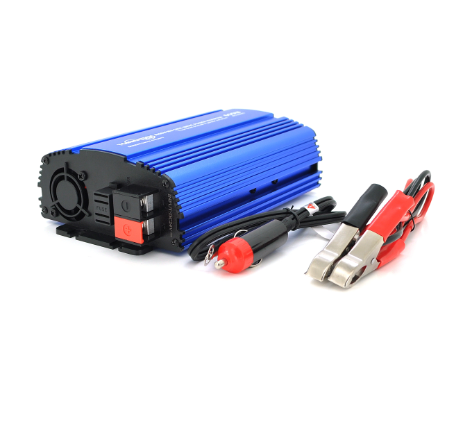 Інвертор напруги Tommatech MS-600, 24V / 220V, 600W з апроксимованою синусоїдою, 1Shuko, USB, клемні дроти, АЗУ+ затискачі, Q15