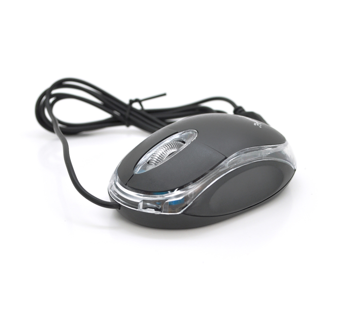 Миша USB Merlion MS-Zero, довжина кабелю 115см, 2 кнопки + scroll, (98х60х36 мм), Black, Q200