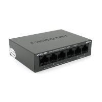 Комутатор POE Mercury MS06CP з 4 портами POE+ 2 порти UP-Link 100Мбіт, БП в комплекті, Q20