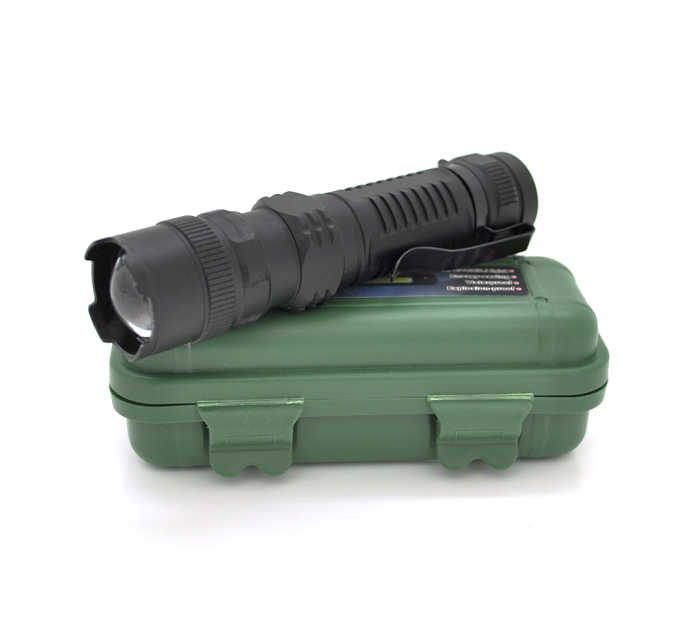 Ліхтарик ручний POWERMASTER MX-511, 1LED CREE Q5, 3W, 3 режими, ZOOM, вбудований аккум, Black, IP40, 126х24х24мм, USB, BOX