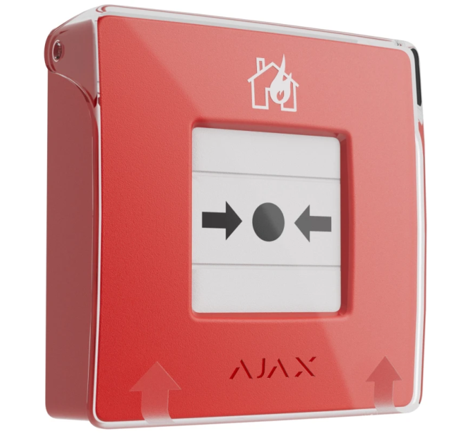 Бездротова настінна кнопка для активації пожежної тривоги Ajax ManualCallPoint Red