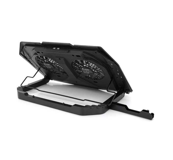 Підставка для ноутбука IceCoorel N10, 10-18", 2*125mm 1400±10% RPM, корпус пластик+алюміній, 2xUSB 2.0+LCD display+підставка для мобільного телефону