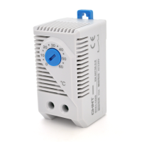 Електромеханічний термостат CHINT NTK1-131G, AC: 250V / 10A, 20-80°C, NO, DIN, 33*65*39mm