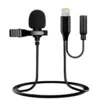 Петличний мікрофон з роз'ємом Lightning + Jack 3.5 (мама), 1m, Box
