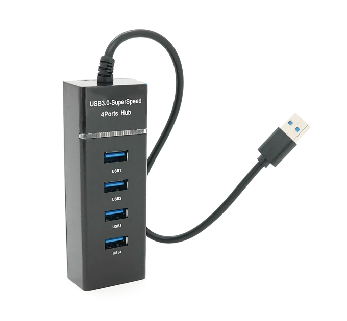 Хаб USB 3.0 UH-303, 4 порту, підтримка до 1TB, Black, Blister