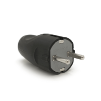 Вилка із заземленням 10 / 16А 250V A712B, Black, Q35
