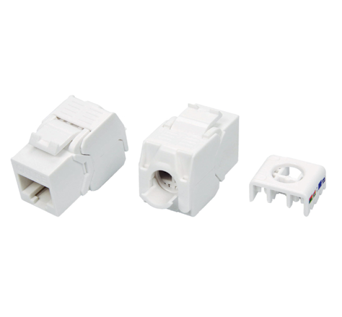Модульний роз'єм OK-net Кат.5e UTP (180°, toolless) білий