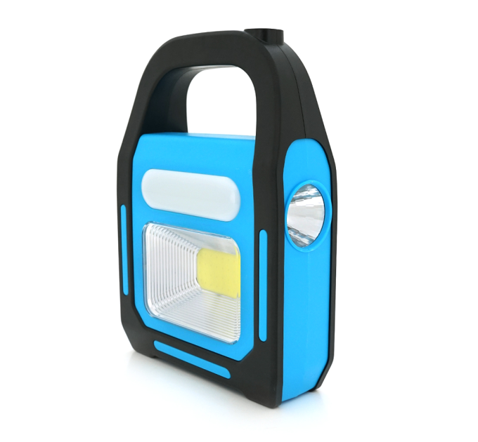 Переносний ліхтар ORION OR-9707B+Solar, COB+SMD LED, 3 режими роботи, заряд від 5V, USB вихід, батарея 2*18650, Box