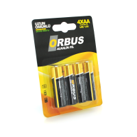 Батарейка лужна Orbus 1.5V AA / LR06, 4 штуки у блістері, ціна за блістер