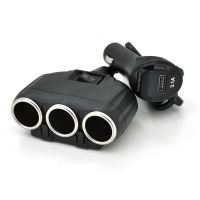 АЗП розгалужувач + вольтметр Olesson 1634, 12V-3 * 12V + USB, Black, Blister АЗП розгалужувач + вольтметр Olesson 1634, 12V-3 * 12V + USB, Black, Blister