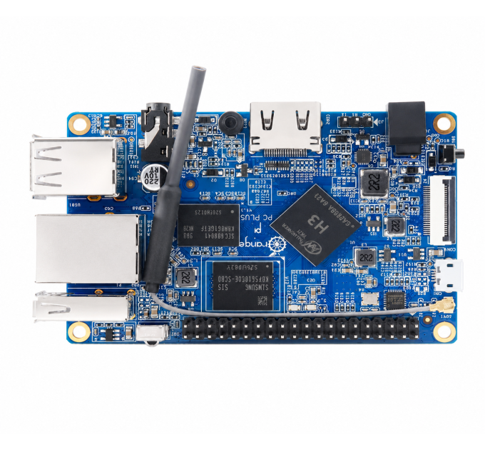 Одноплатний комп'ютер Orange Pi PC Plus, мікрофон, Wi-Fi, LAN, HDMI, 1GB-RAM power supply 5V 3A