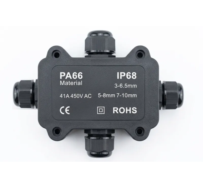 Водонепроникна коробка PA66 3-6,5mm (7-10mm), 1-6 контактів, 70 х 40 х 40 мм, IP68