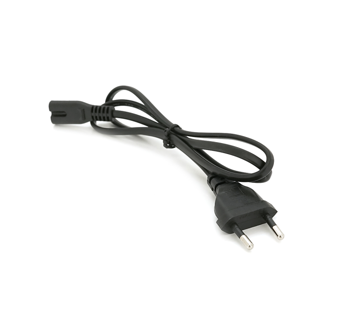 Кабель живлення 1.0m, 0.5mm, PC-184 / 2 CEE7 / 16-C7 2 pin (для побутової техніки), Black, OEM Q600