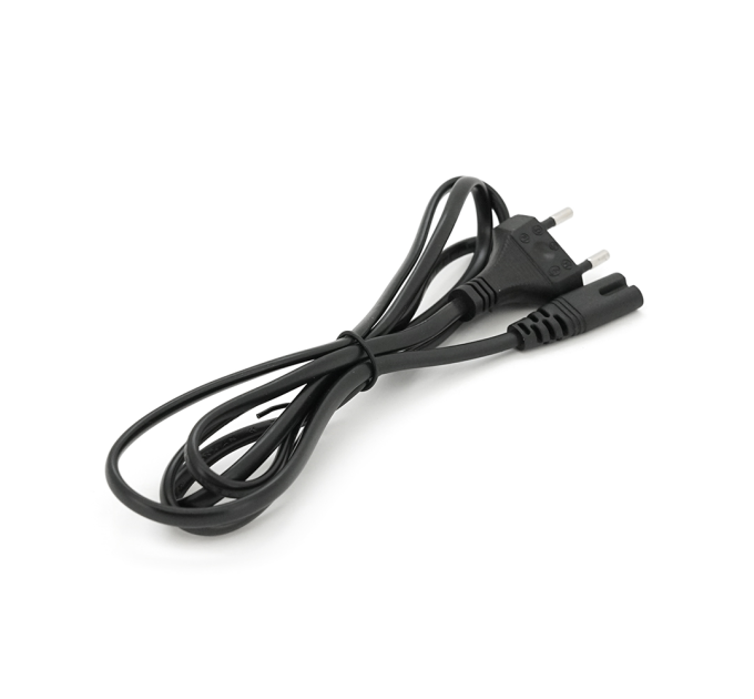 Кабель живлення 1.5m, 0.5mm, PC-184 / 2 CEE7 / 16-C7 2 pin (для побутової техніки), Black, OEM Q650