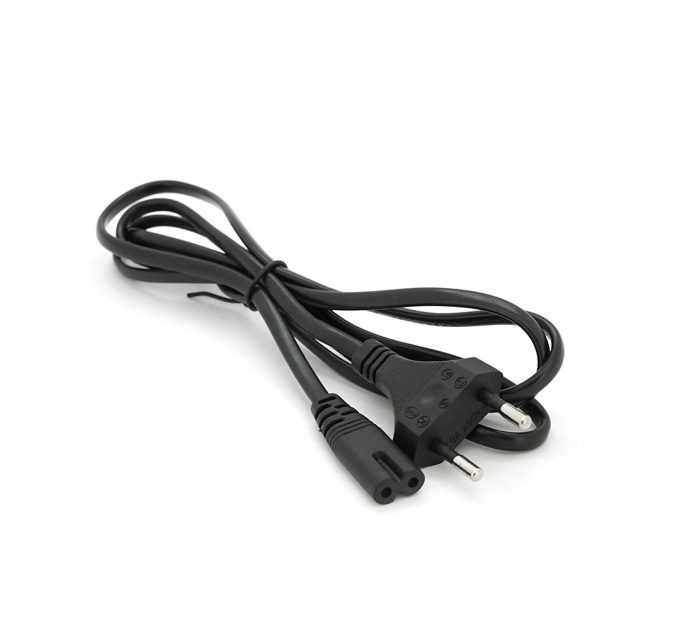 Кабель живлення 1.5m, 0.5mm, PC-184 / 2 CEE7 / 16-C7 2 pin (для побутової техніки), Black, OEM Q650