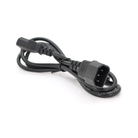 Кабель живлення вторинний PC-monitor 1.8m, 0.75mm, 3pin, IEC C13-C14, Q250, Black, OEM