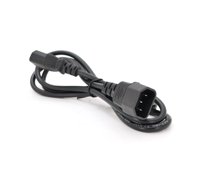 Кабель живлення вторинний PC-monitor 1.8m, 0.75mm, 3pin, IEC C13-C14, Q250, Black, OEM