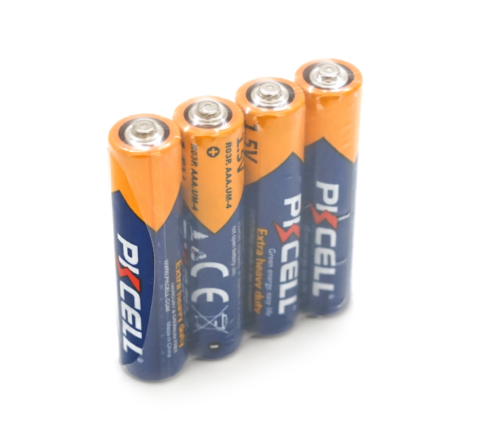 Батарейка сольова PKCELL 1.5V AAA / LR03, 4 штуки в shrink, Q10 / 300