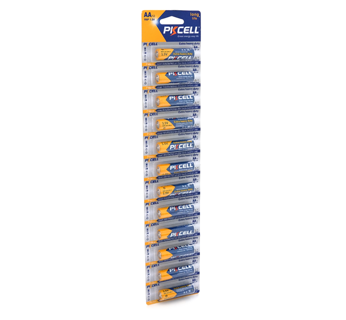 Батарейка сольова PKCELL 1.5V AA / R6, 12 штук у блістері ціна за блістер, Q10