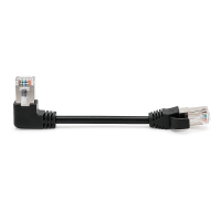 Патч-корд литий UTP, RJ45(прямий / кутовий), неекранований, UTP5e 0.13m,patch D=4.9mm AWG26 1x90° CU,чорний, Q200