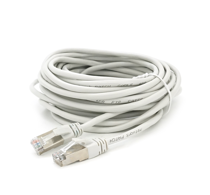 Патч-корд литий MERLION, FTP, RJ45, Cat.5e, 10m, сірий, CU, Q200