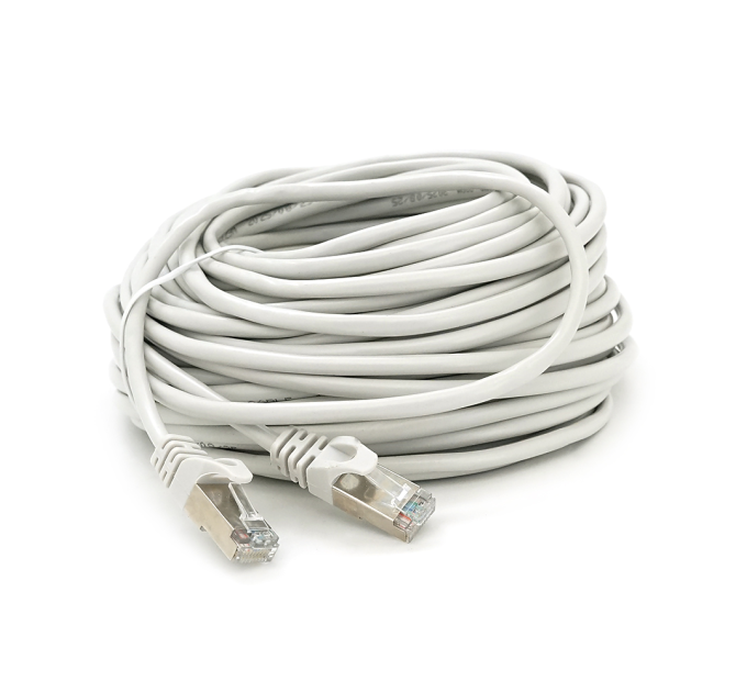 Патч-корд литий MERLION, FTP, RJ45, Cat.5e, 25m, сірий, CU, Q200