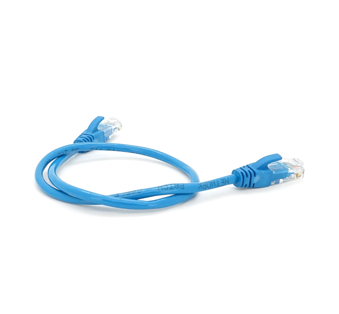 Патч-корд литий RITAR, CCA, UTP, RJ45, Cat.5e, 0,5m, синій Q2000