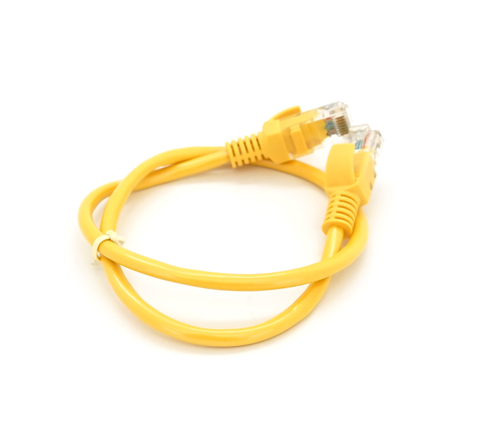 Патч-корд литий RITAR, UTP, RJ45, Cat.5e, 0,3m, жовтий, Cu (мідь)