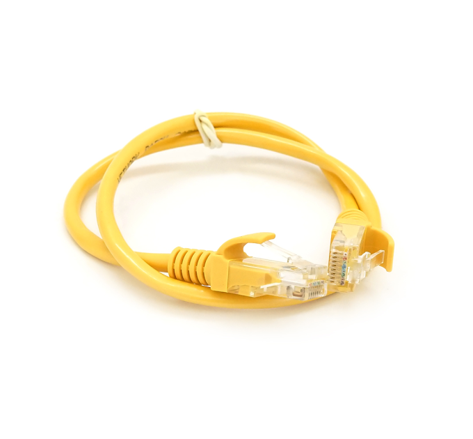 Патч-корд литий RITAR, UTP, RJ45, Cat.5e, 0,3m, жовтий, Cu (мідь)