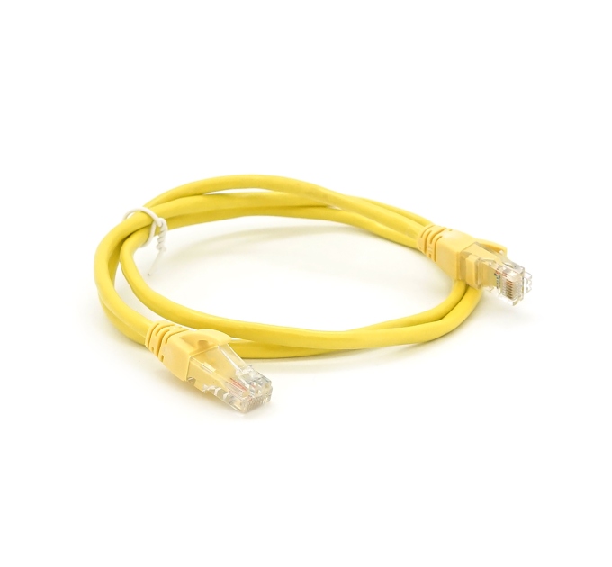 Патч-корд литий RITAR, UTP, RJ45, Cat.5e, 1m, жовтий, Cu (мідь) Q500