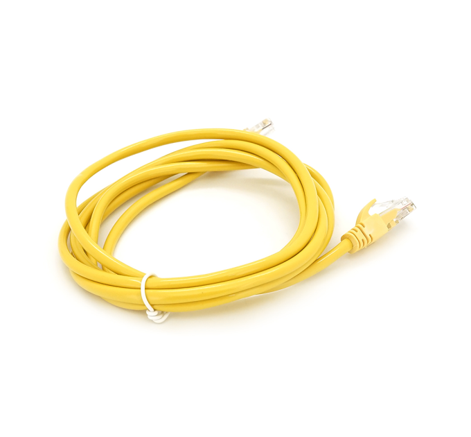 Патч-корд литий RITAR, UTP, RJ45, Cat.5e, 2m, жовтий, Cu (мідь) Q300