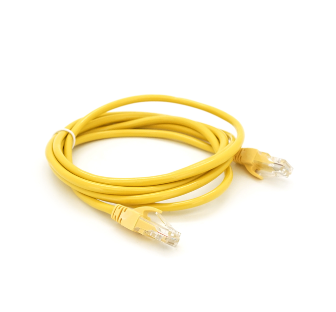 Патч-корд литий RITAR, UTP, RJ45, Cat.5e, 2m, жовтий, Cu (мідь) Q300