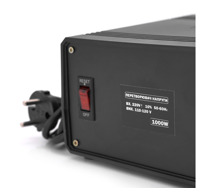Перетворювач напруги понижуючий MERLION PN-1000, Input 220 V / Output 110V, 1000W, трансформаторний