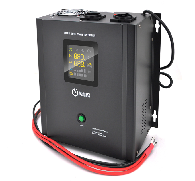 ДБЖ з правильною синусоїдою Europower PSW-EP1000WM12 (700 Вт) 10 / 20А, настінний, під зовнішню АКБ 12В , Q1 (410*330*278) 9,15 кг (312*270(310)*170)