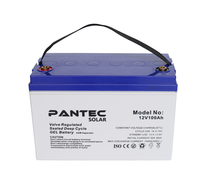 Акумуляторна батарея PANTEC 100-12 GEL 12V 100 Ah (330 x 173 x 218), 30.4 kg Grey Q1 / 48