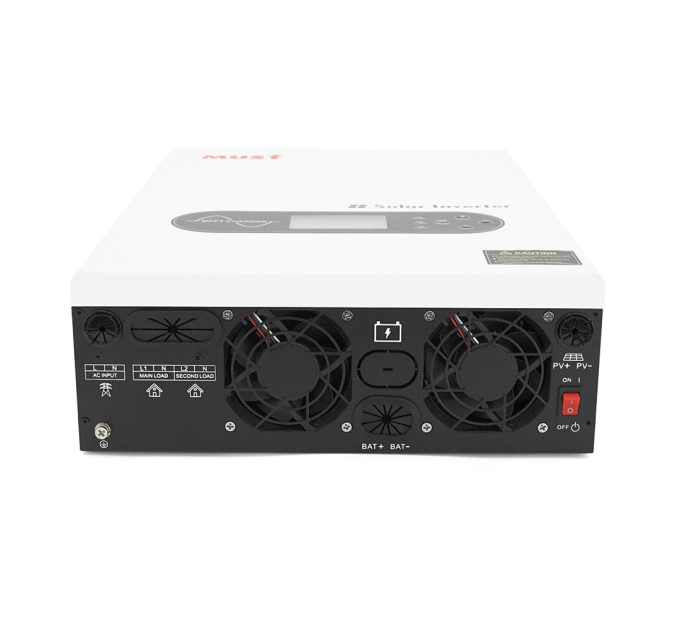 Гібридний інвертор MUST PV18-4024ECO. 4000W, 24V, струм заряду 60A, 170-280V, MPPT (100А, 60-360 Vdc), 318 454 122.5 мм. 8 кг.