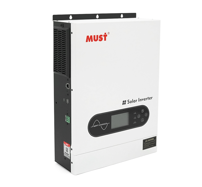 Гібридний інвертор MUST PV18-6048ECO. 6000W, 48V, струм заряду 100A, 170-280V, MPPT (100А, 60-360 Vdc), 318×454×122.5 мм. 9 кг.